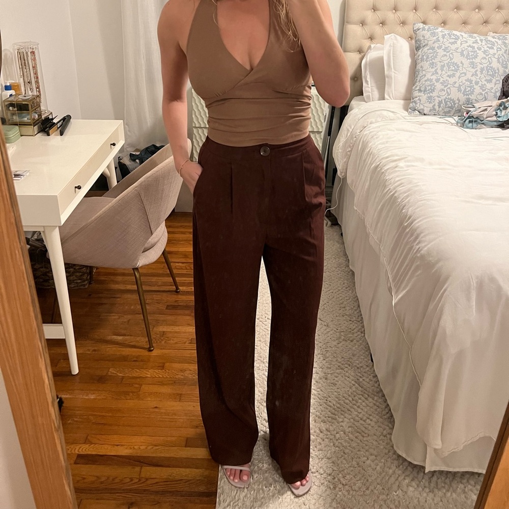 Stradivarius Dark Brown Women's Trousers